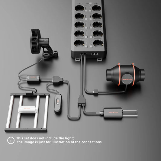 Experience the Latest Features – 2025 Spider Farmer GGS AC5 Power Strip Kits with Next-Gen 6” Clip Fan & 4” Inline Fan (with RJ12 Port), Ducting, and Carbon Filter Kits (Light Not Included)