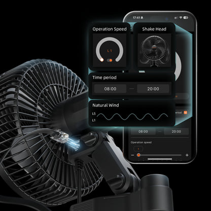 2025 New Version Spider Farmer®6-Inch Grow Tent Clip Fan EC Motor, 10 Speeds Wind Control 10-Level Wide-Angle Oscillation, Waterproof IP54 for Optimal Plant Airflow