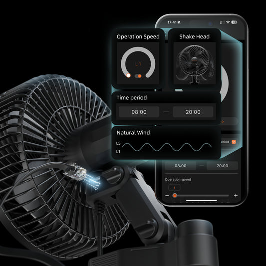 2025 New Version Spider Farmer®6-Inch Grow Tent Clip Fan EC Motor, 10 Speeds Wind Control 10-Level Wide-Angle Oscillation, Waterproof IP54 for Optimal Plant Airflow