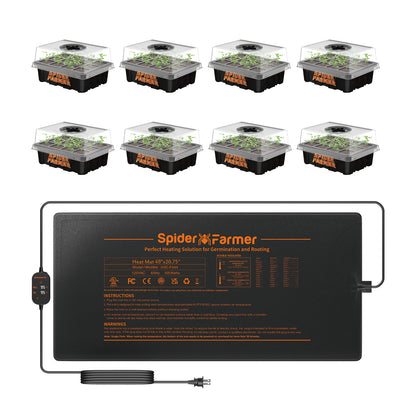 2025 New Spider Farmer 121 X 52cm Seedling Heat Mat With 4 Pack Seed Starter Trays