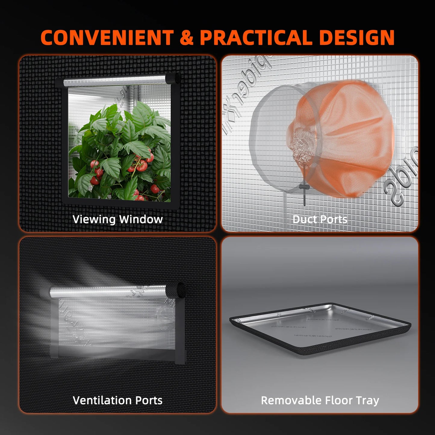 Spider Farmer 70x70x160cm Grow Tent Indoor Grow Box Grow Zelt 1680D Hydroponic Plant Room for Optimal Plant Growth & Climate Control