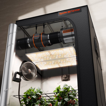 2025 Spider Farmer® 120x120X200cm Complete Grow Tent Kit丨SF4000 301H EVO Full Spectrum LED Grow Light丨6” Clip Fan丨6” Ventilation System with Speed Controller