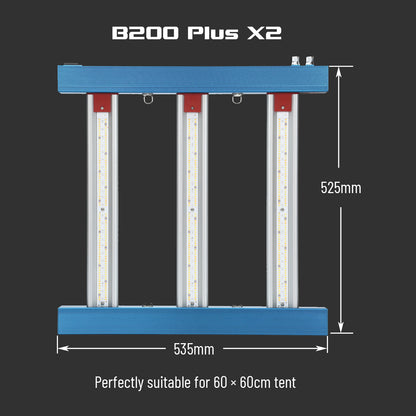B200 Plus X2 200W Targeted Full Spectrum LED Grow Light