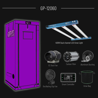 GP-6060 Grow Package by 60×60cm Grow Tent and 200W LED Grow Light