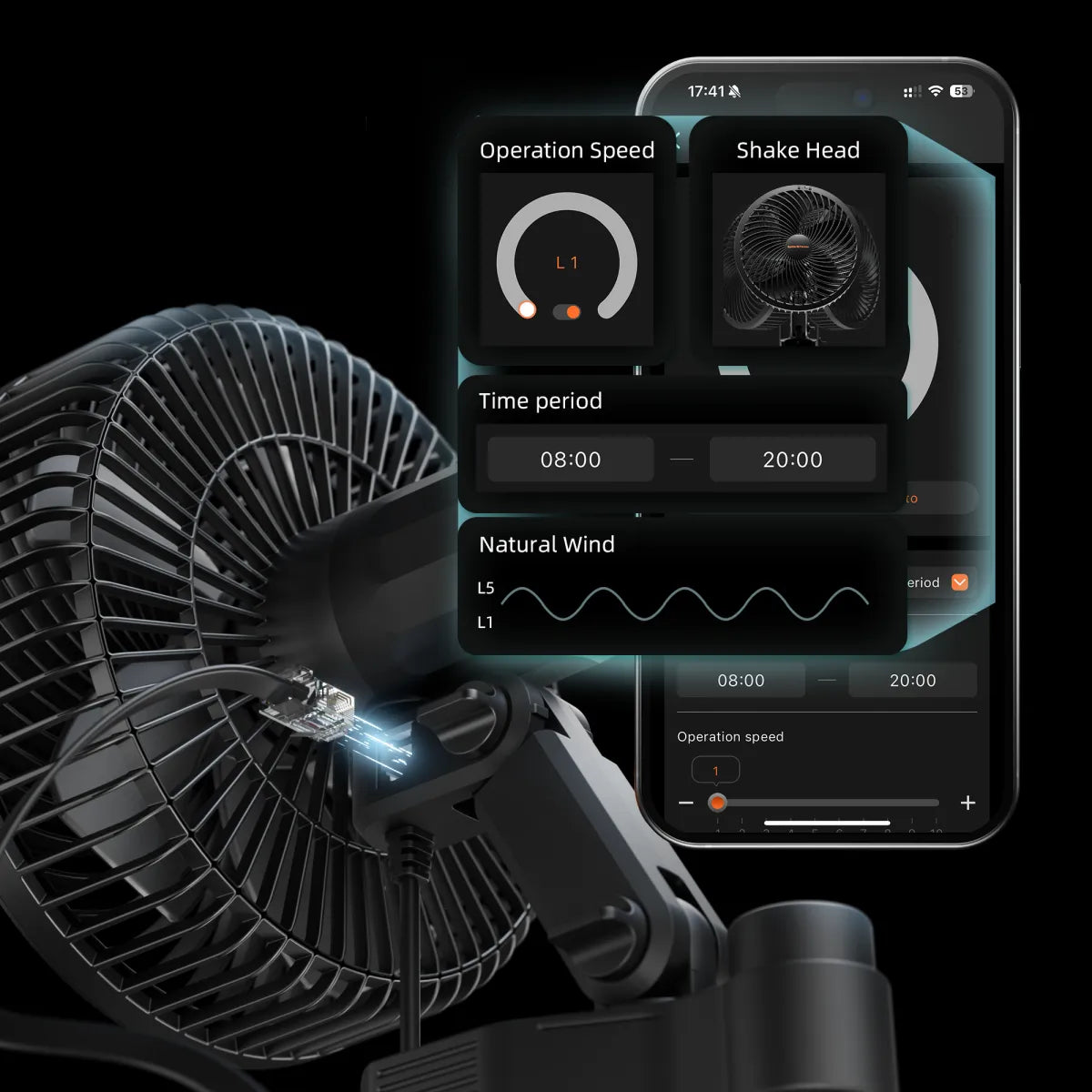 2025 New Version Spider Farmer®6-Inch Grow Tent Clip Fan EC Motor, 10 Speeds Wind Control 10-Level Wide-Angle Oscillation, Waterproof IP54 for Optimal Plant Airflow (Pack of 2)