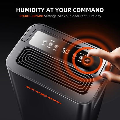 Spider Farmer 32-Pint Dehumidifier | Luftentfeuchter | Déshumidificateur – with Drain Hose / mit Ablaufschlauch / avec tuyau de vidange – for Grow Tent & Grow Room