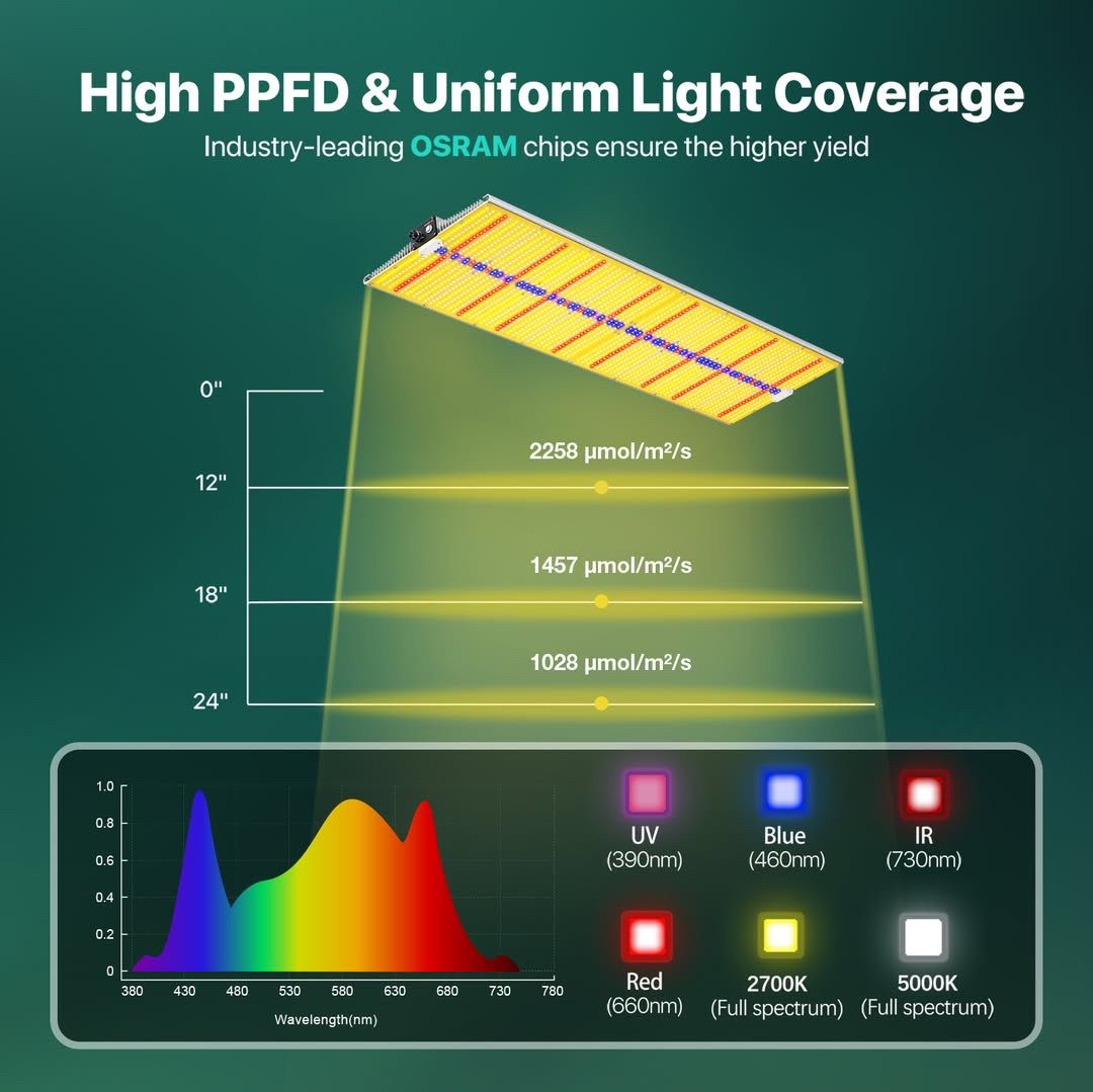 2023 Neue Sayhon Vollspektrum OSRAM Chips Grow Lights für 5x6ft Zelt SH4000