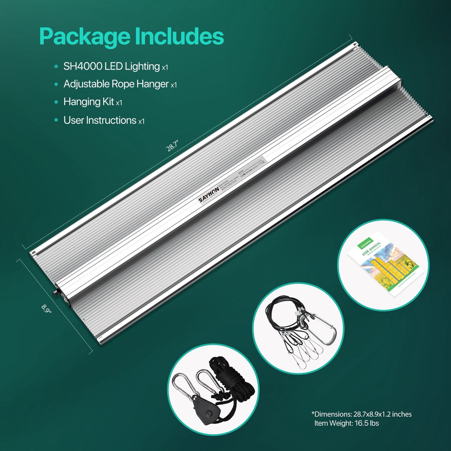 2023 Neue Sayhon Vollspektrum OSRAM Chips Grow Lights für 5x6ft Zelt SH4000