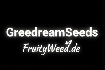 erstelle ein bild wo lesbar für eine handy ansicht der seite: GreedreamSeeds und FruityWeed.de auf einem schwarzem foto stehen 