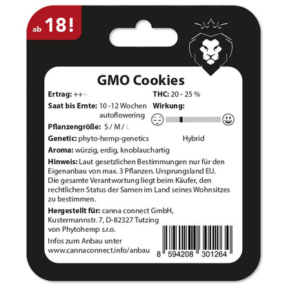 Hanfsamen GMO Cookies autoflowering 4 Seed Pack