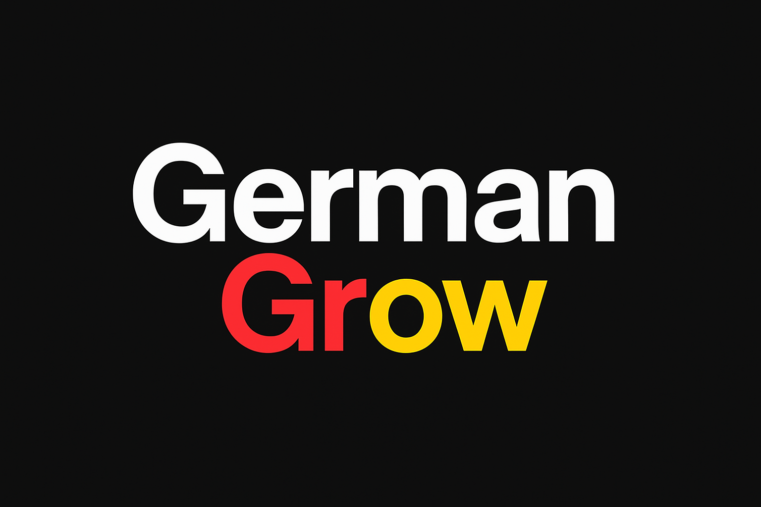schwarzer hintergrund mit der aufschrift : GermanGrow 