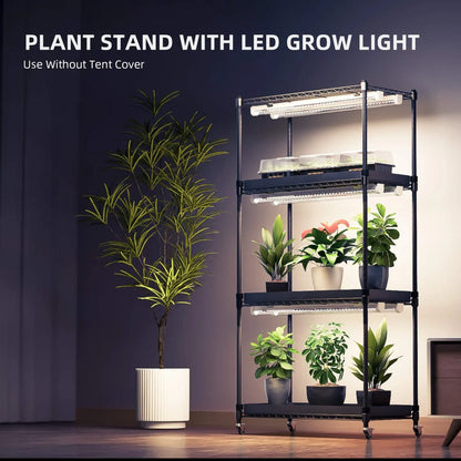 2025 Newest Version Spider Farmer 4 Tier Plant Stand With Grow Lights 108W , Plant Shelf with 1680D Grow Tent for Indoor Plant and Greenhouse